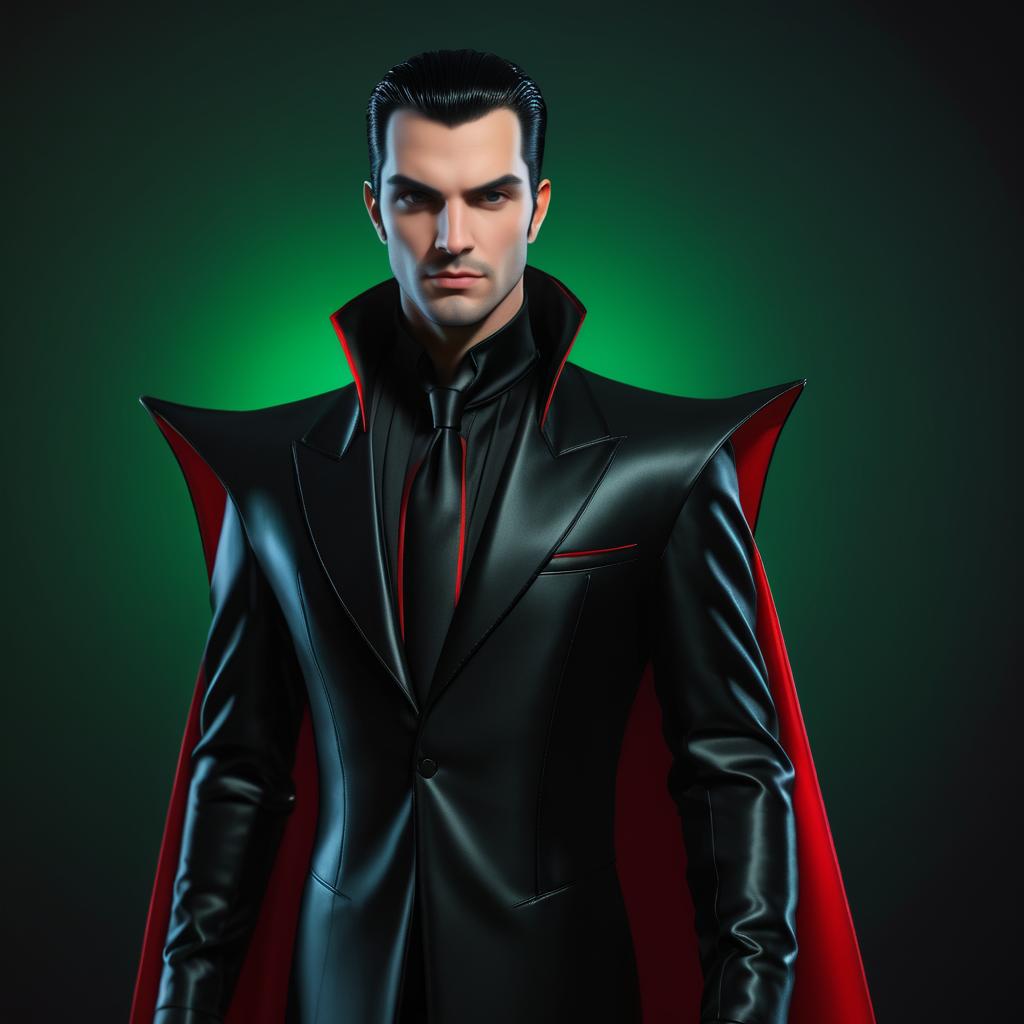 Elegant Male Vampire Portrait in 3D