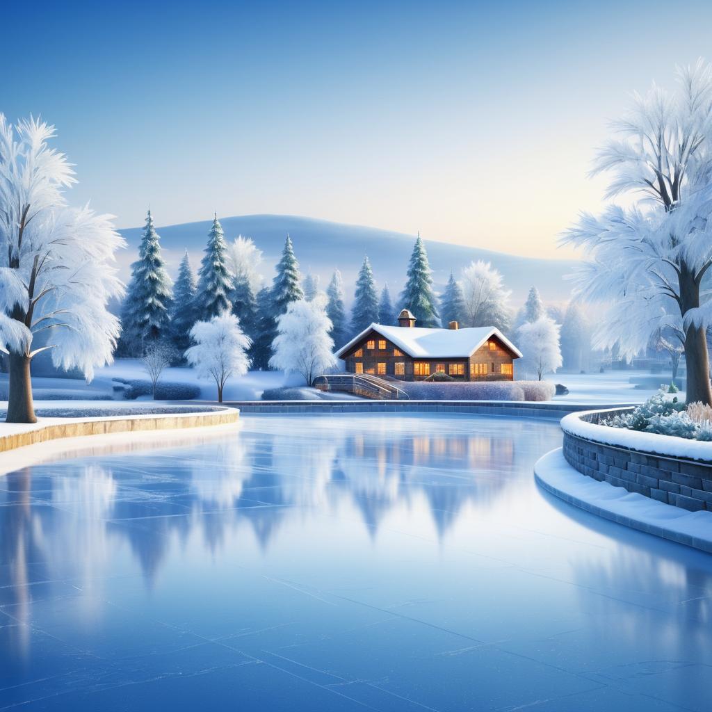 Stunning Winter Ice Rink Landscape Scene