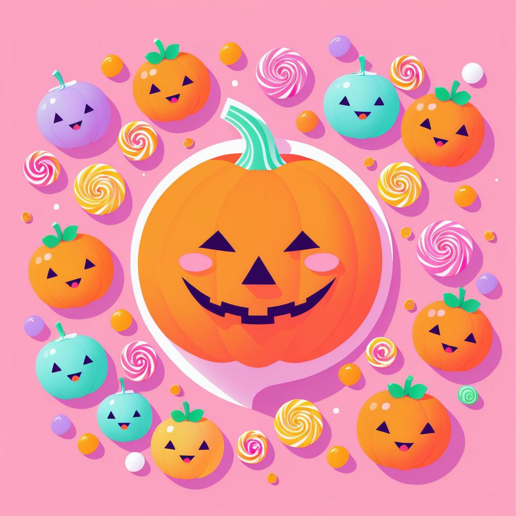 Charming Kawaii Pumpkin with Candy