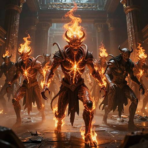 Chaos Daemon Horde Charging in Abandoned Temple