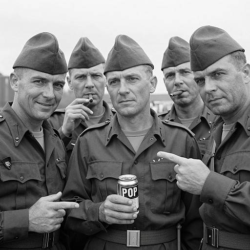 Intense Military Portrait in Black and White