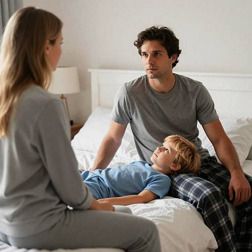 Intimate Family Moment in Soft Lighting