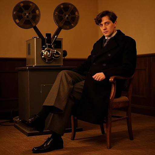 Vintage Cinema Scene with Classic Elegance