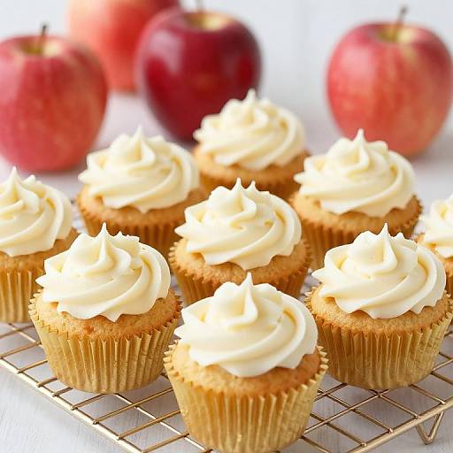 Golden Apple Cupcakes with Vanilla Frosting