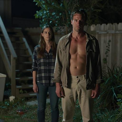 Mysterious Night in Overgrown Backyard