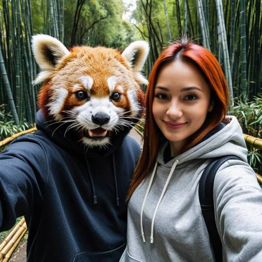 Dramatic Selfie with a Red Panda
