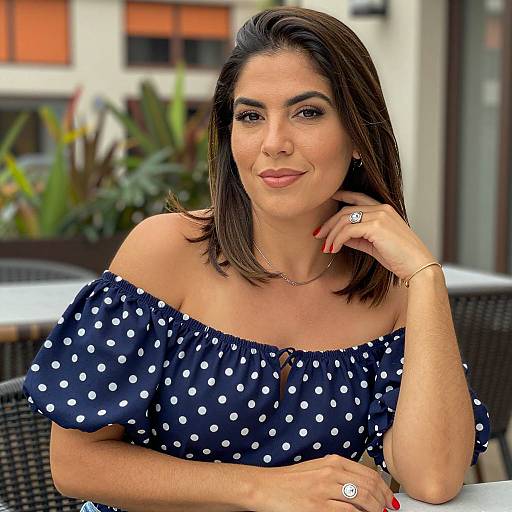 Stylish Woman at an Outdoor Patio