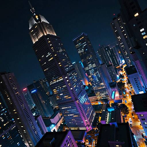 Tilted Cyberpunk Futuristic Cityscape