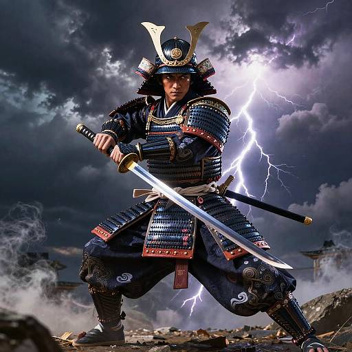 Dynamic Shintani Samurai Battle Pose