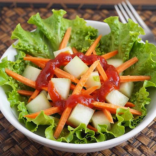 Fresh Garden Salad with Tomato Sauce