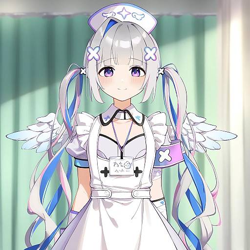 Illustration of Amane kanata (nurse), hololive in the style of Nashidrop