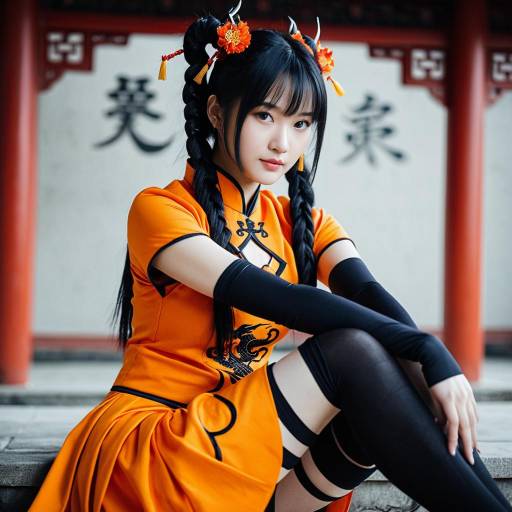 Traditional Chinese Cosplay with Dragon Embroidery