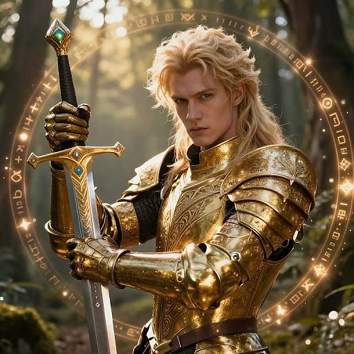 Blonde Prince in Golden Armor