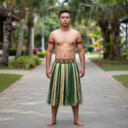 Man in Traditional Hula Costume