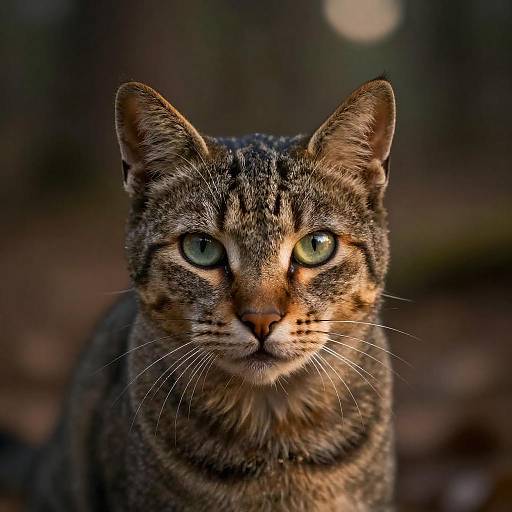 Epic Close-Up Realistic Cat in Forest