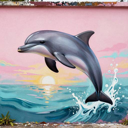 Ultra-Detailed Dolphin Graffiti Art