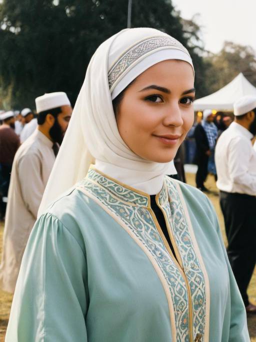 Candid Portrait of Woman in Islamic Attire