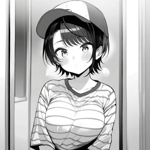 Stylish Monochrome Virtual YouTuber Portrait