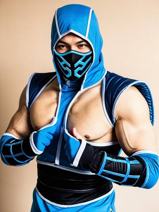 Man in Realistic Sub-Zero Cosplay Costume