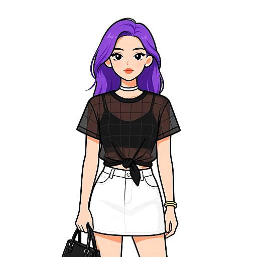 Stylish Woman in Contemporary Streetwear