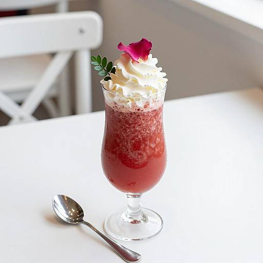 Elegant Red Smoothie with Garnish
