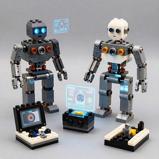 Photorealistic AI Lego Robots Close-Up