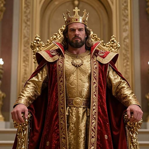 Regal Muscular Man in Throne Room