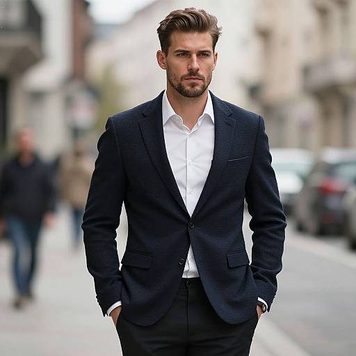 Stylish Confident Man in City Street