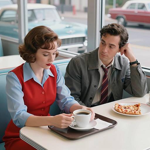 1950s Diner Scene with Vintage Charm
