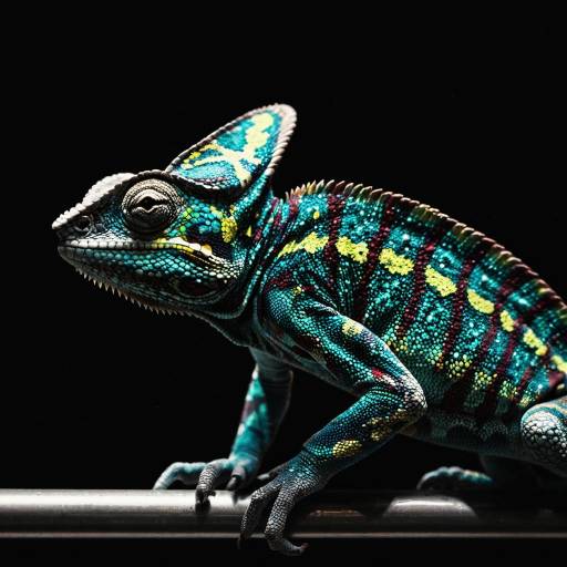 Elegant Chameleon Artwork with Graffiti Touch