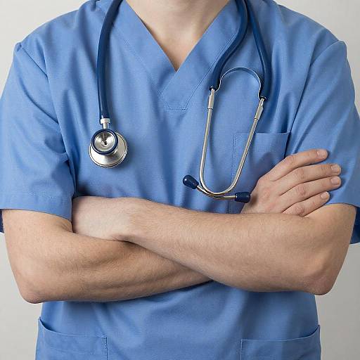 Medical Professional in Blue Scrubs Portrait