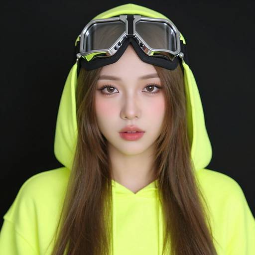 Neon Yellow Rave Girl Portrait