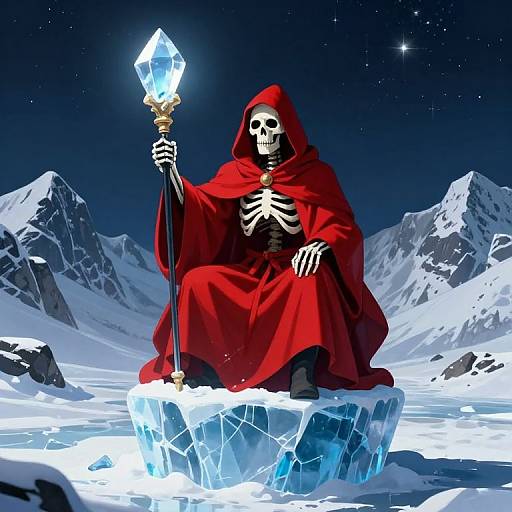 Crimson Skeletal Sorcerer on Ice