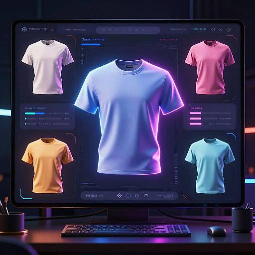 Futuristic AI T-Shirt Design Interface