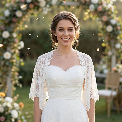 Joyful Bride in Garden Wedding