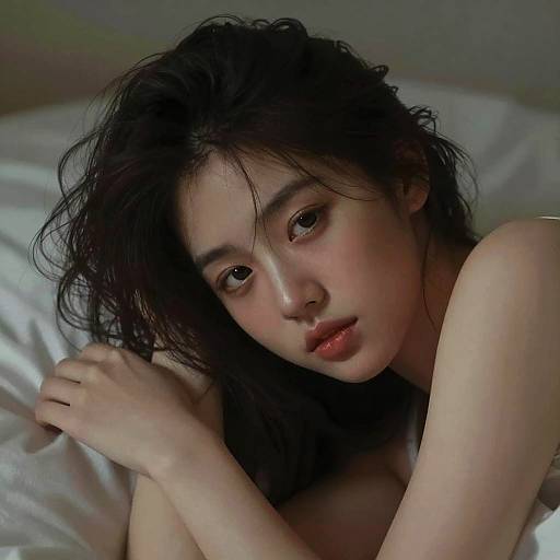 Portrait of Young Woman with Tousled Hair