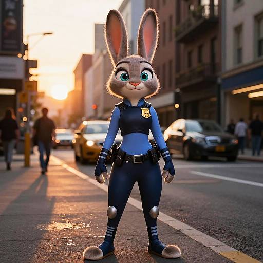 Detailed Portrait of Judy Hopps in Uniform