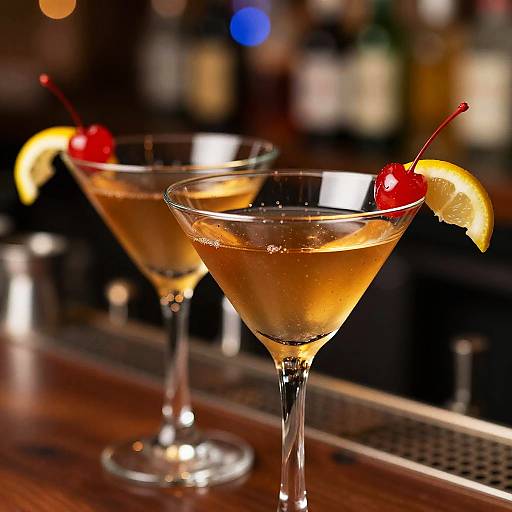 Elegant Martini Glasses with Bokeh