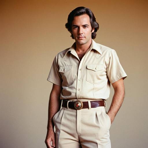 Man in Retro 1980s Western Outfit