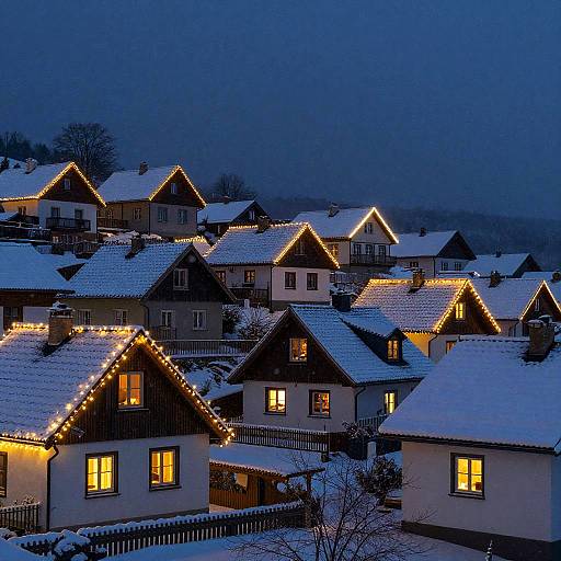 Winter Village with Twinkling Lights