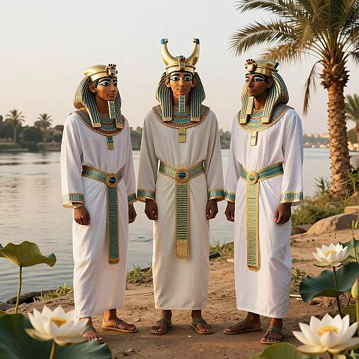 Egyptian Male Models in Ceremonial Robes