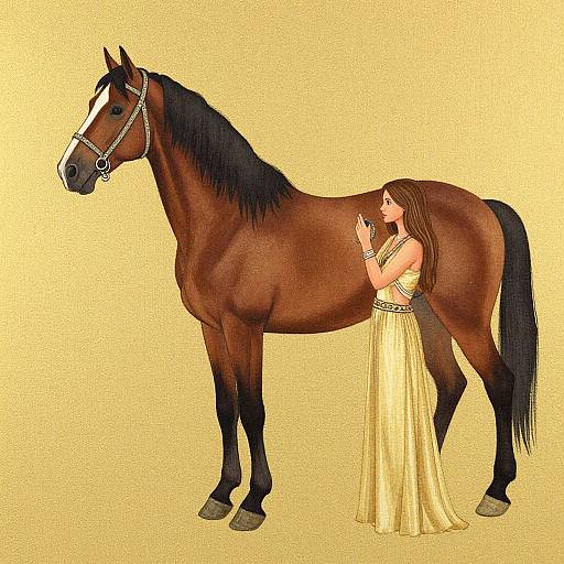 Gypsy Vanner and Woman Fabric Panel