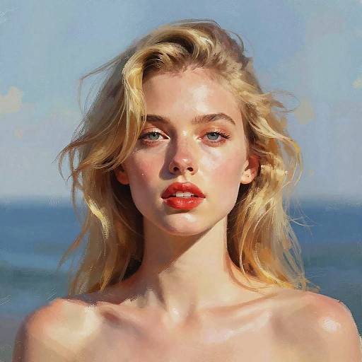 Confident Blonde Woman Digital Portrait