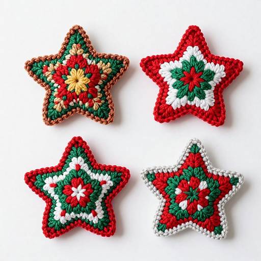 Intricately Crocheted Wool Christmas Stars