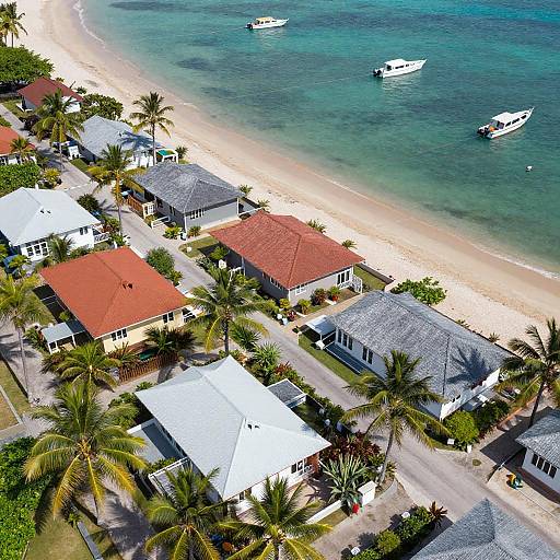 Tropical Coastal Resort Aerial View