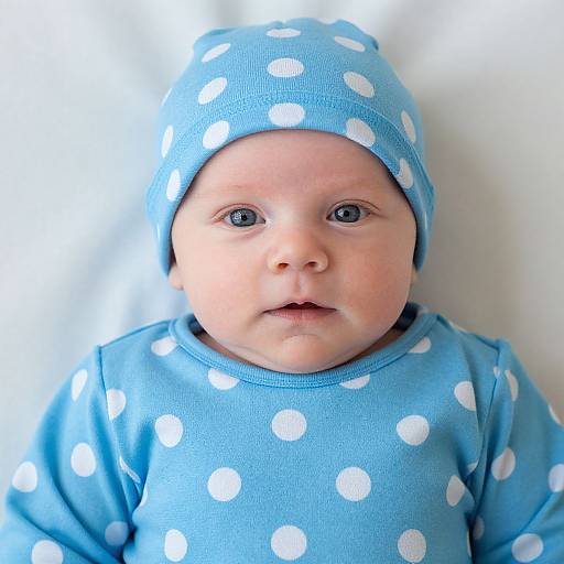 Newborn in Blue Polka Dot Costume