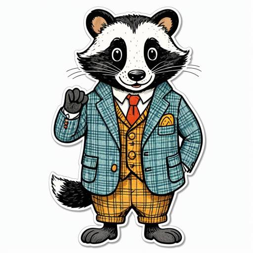 Anthropomorphic Badger in Tweed Suit Sticker