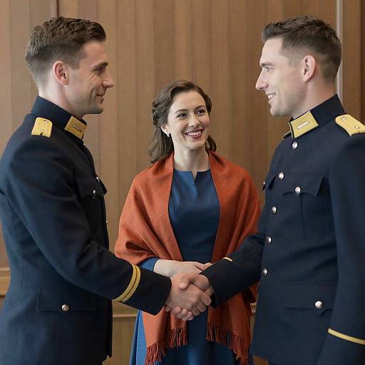 Friendly Interaction in Period Costumes