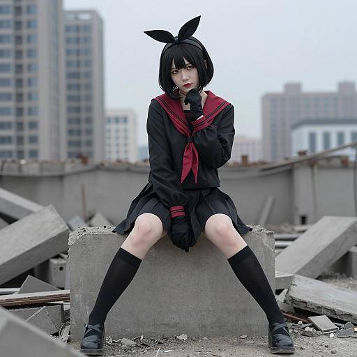 Urban Cosplay Photography of Sailor Outfit