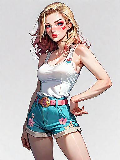 Casual Summer Style: Realistic Woman